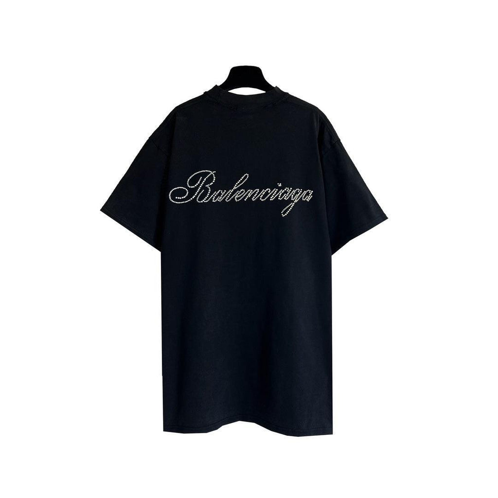 Balenciaga Handwritten Black T-Shirt Without Collar
