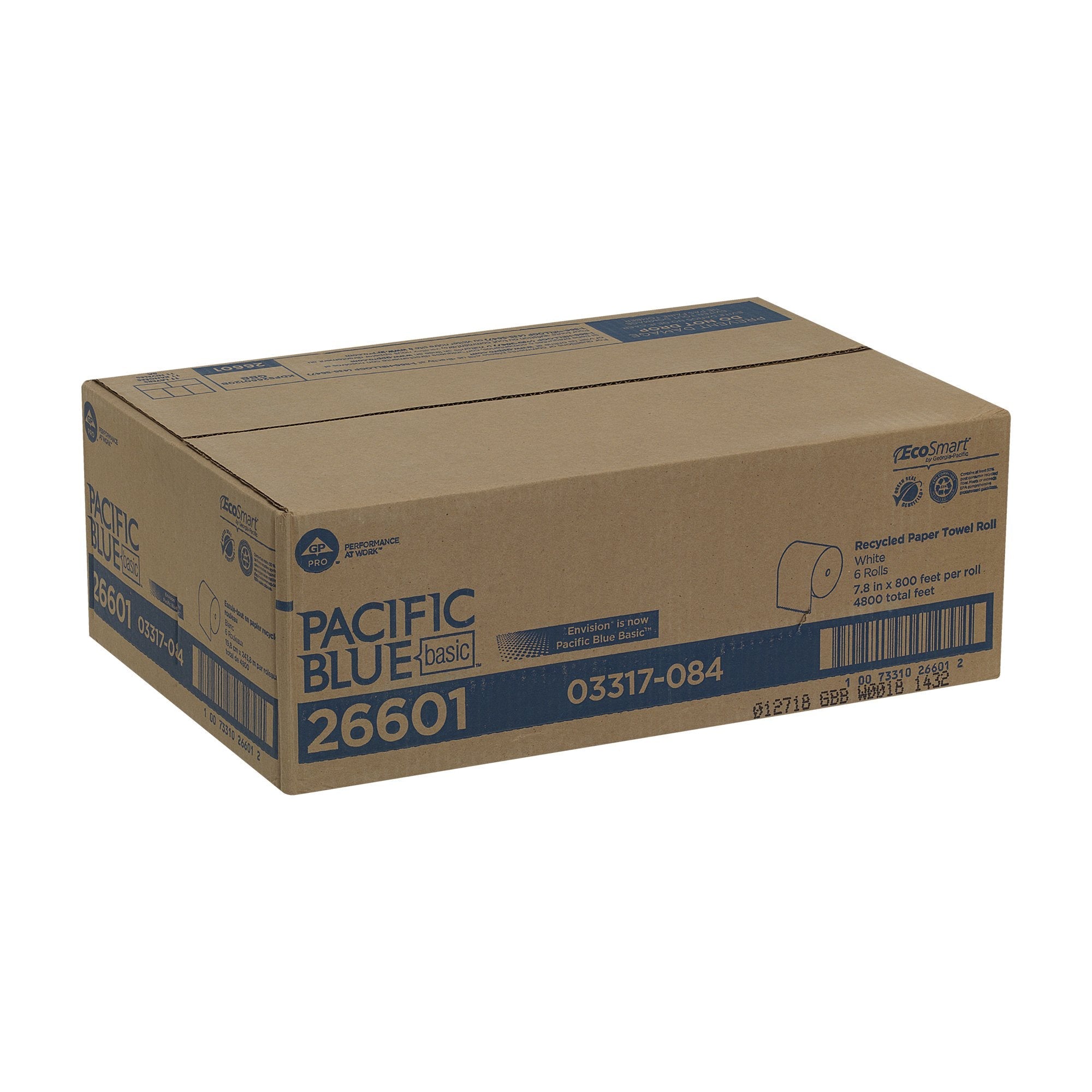 Pacific Blue Basic™ Paper Towel, 6 Rolls per Case 26601