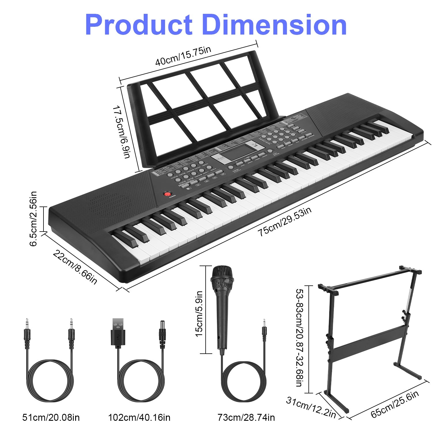 GBruno 61 Keys Digital Music Keyboard