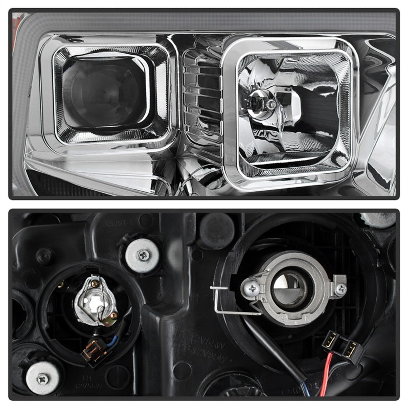 SPYDER xTune 14-17 Toyota Tundra DRL LED Light Bar Projector Headlights - Chrome (PRO-JH-TTU14-LB-C) 9043048