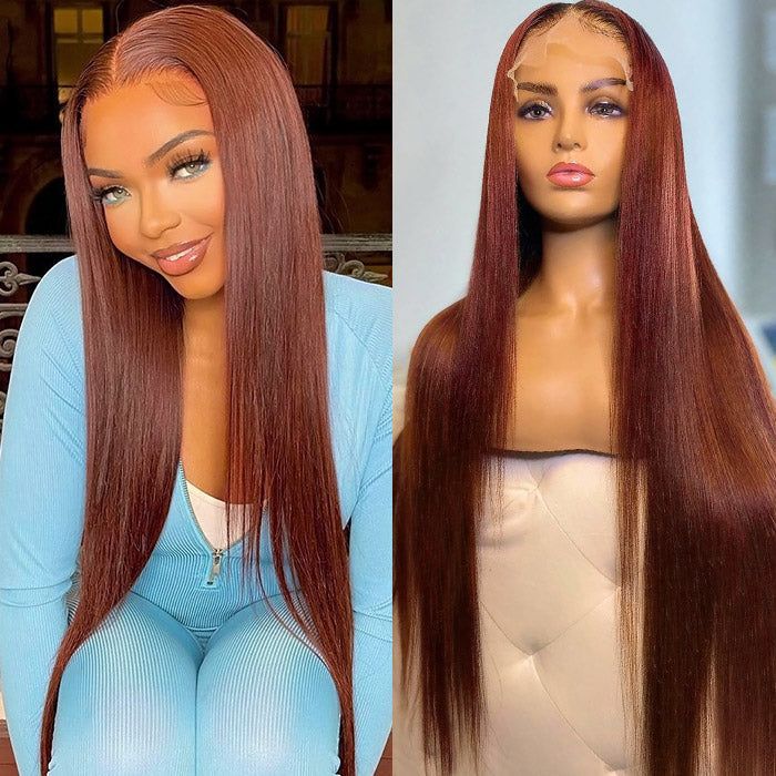 Red Brown 33color Huamn Hair Wig 134HD Transparent Lace