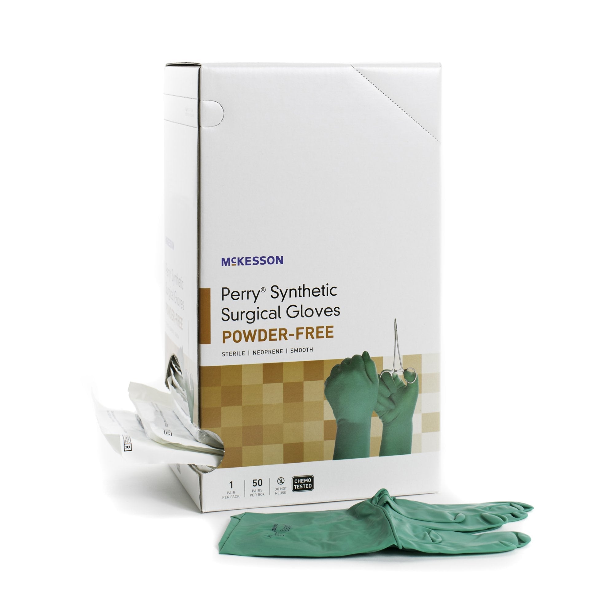 McKesson Perry® Performance Plus Polychloroprene Surgical Glove, Size 5.5, Green 20-2555N