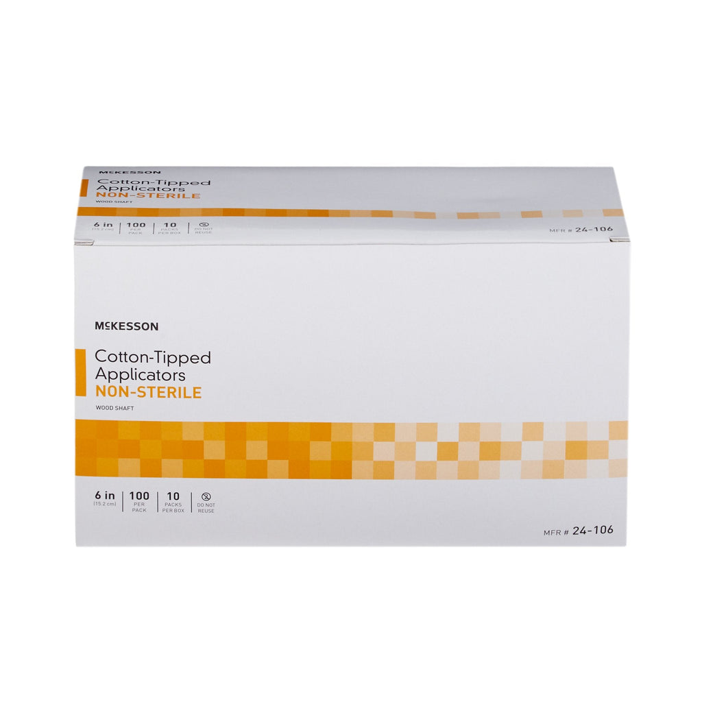McKesson Swabsticks, Cotton-Tip, Wood Shaft, 6 Inch 24-106