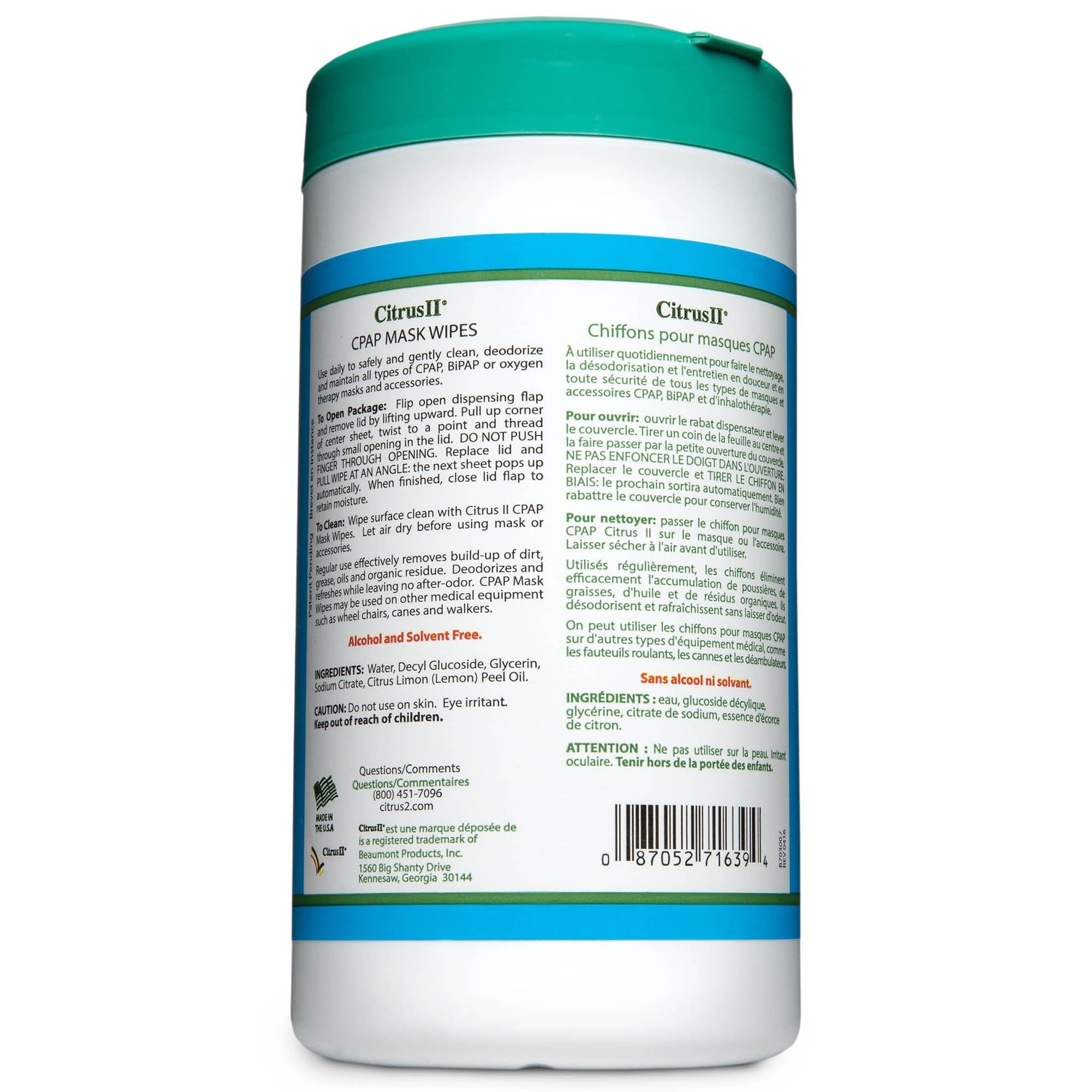 Citrus ll CPAP Mask Cleaner Wipe 635871639