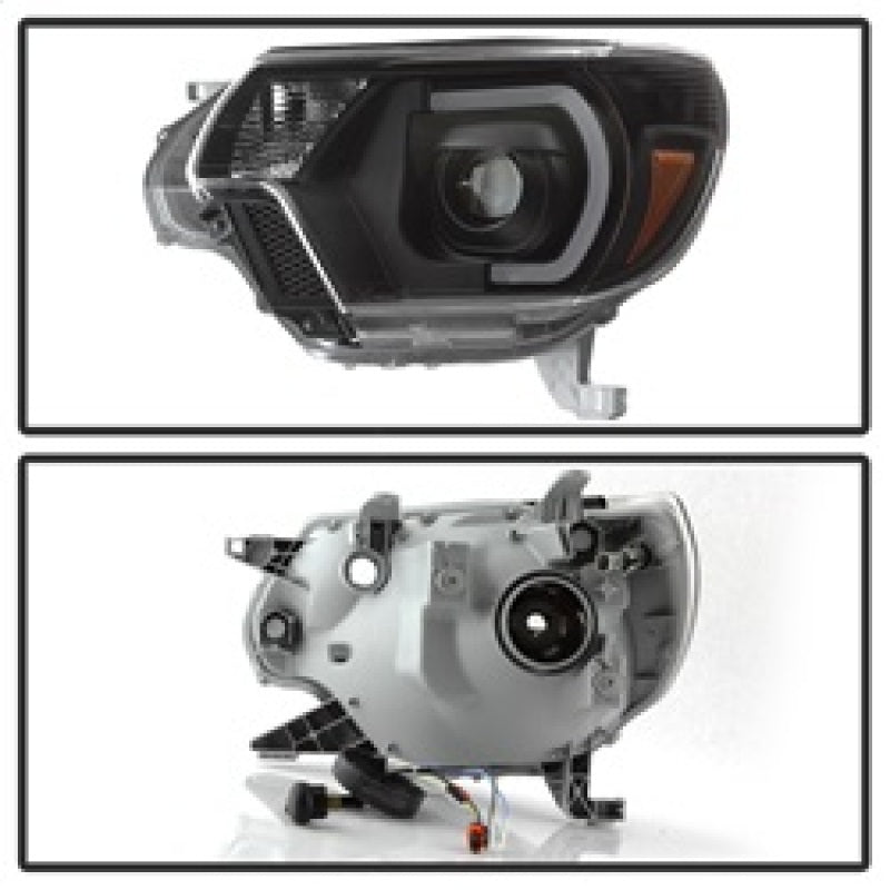 SPYDER xTune Toyota Tacoma 12-15 Headlights - Light Bar DRL - Black PRO-JH-TTA12-LBDRL-BK 9037542