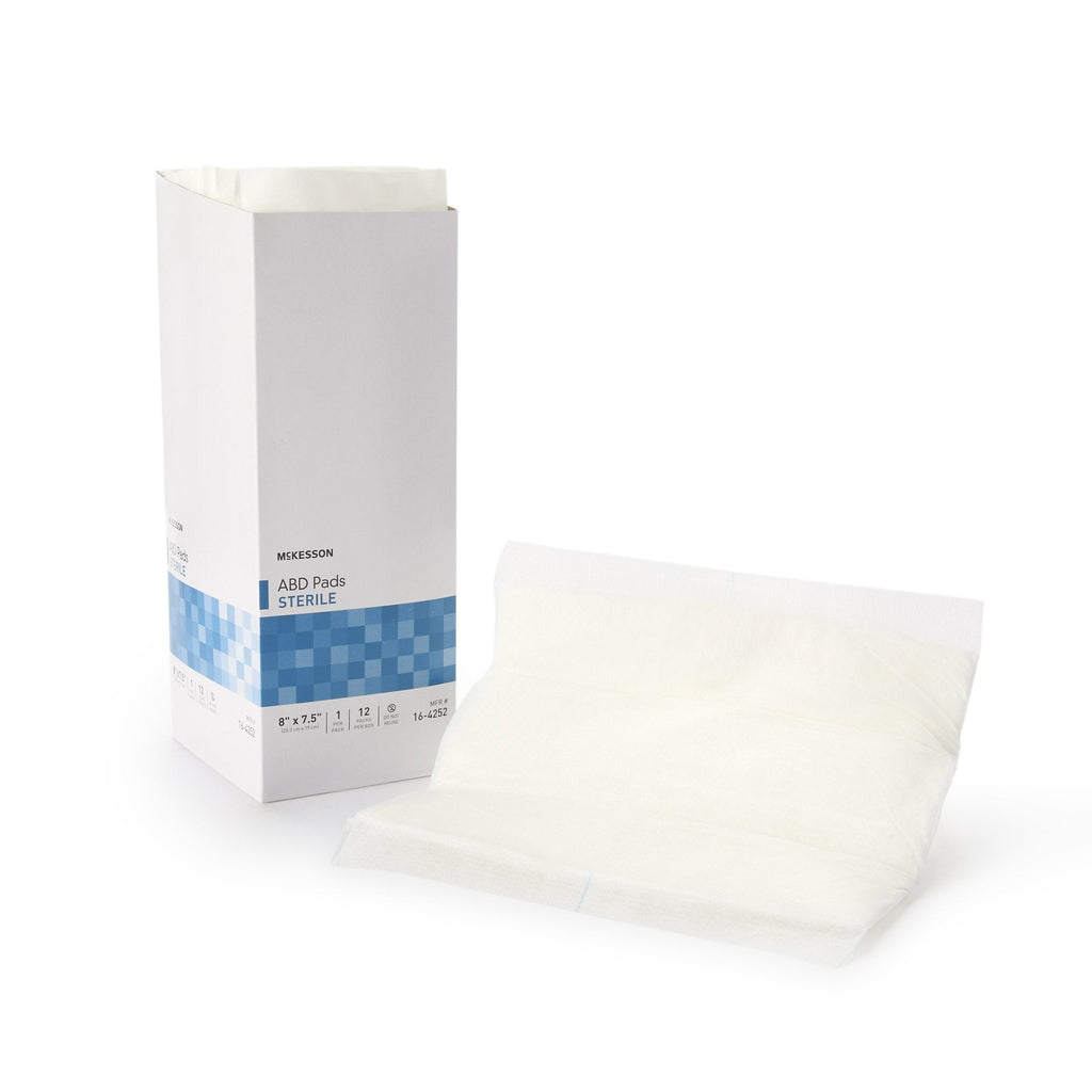McKesson Sterile Abdominal Pad, 7-1/2 x 8 Inch 16-4252