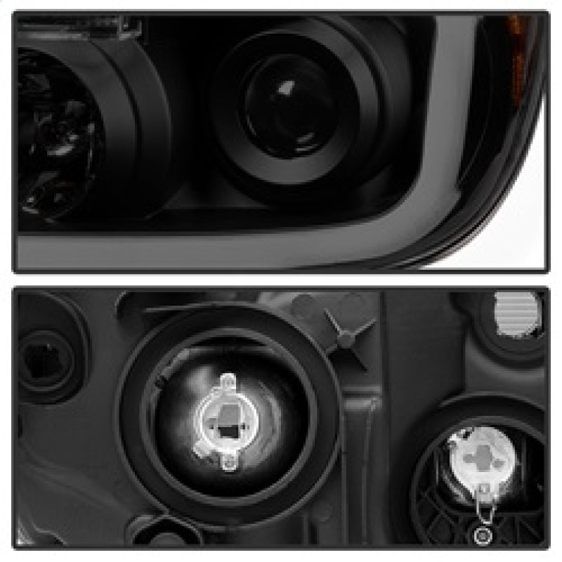 SPYDER Xtune Toyota Tundra 07-13 LED Light Bar Projector Headlights Black Smoked PRO-JH-TTU07-LED-BSM 9030413