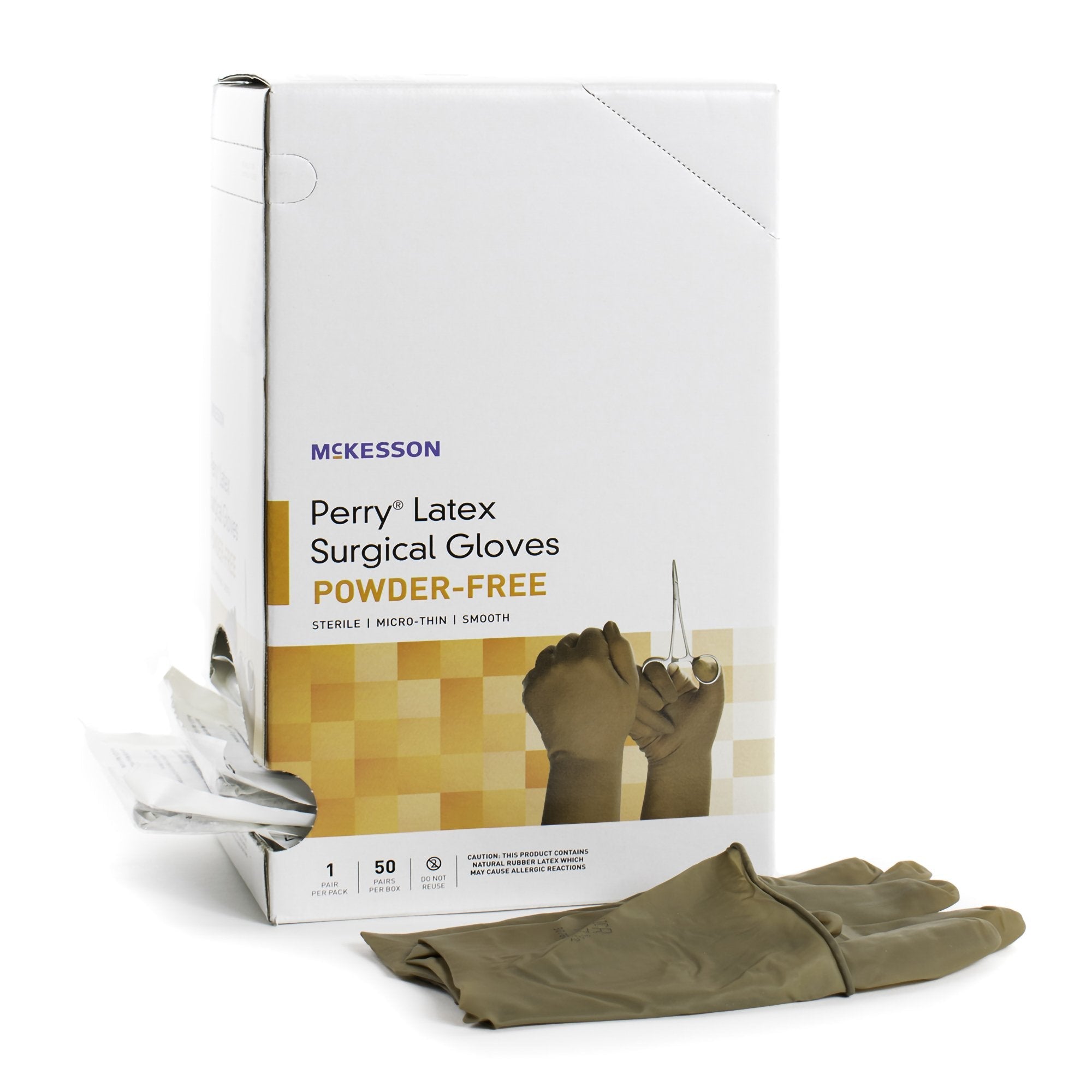 McKesson Perry® Latex Surgical Glove, Size 9, Brown 20-1390N