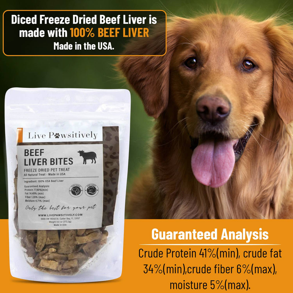 🐄❤️ Diced Freeze-Dried Beef Liver Dog Treats – Single-Ingredient High-Protein Reward