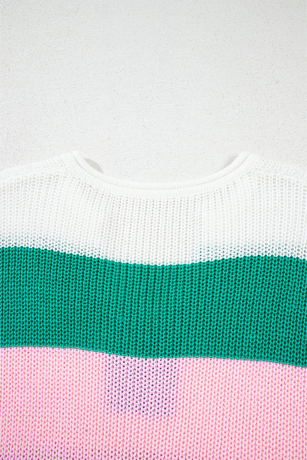 Multicolour Color Block Notch V Neck Sweater T Shirt