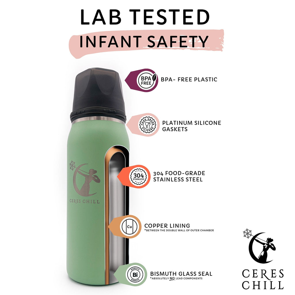Ceres Chill OG Stainless Steel Breast Milk Chiller Container, Black CC-1-BC-L-BL