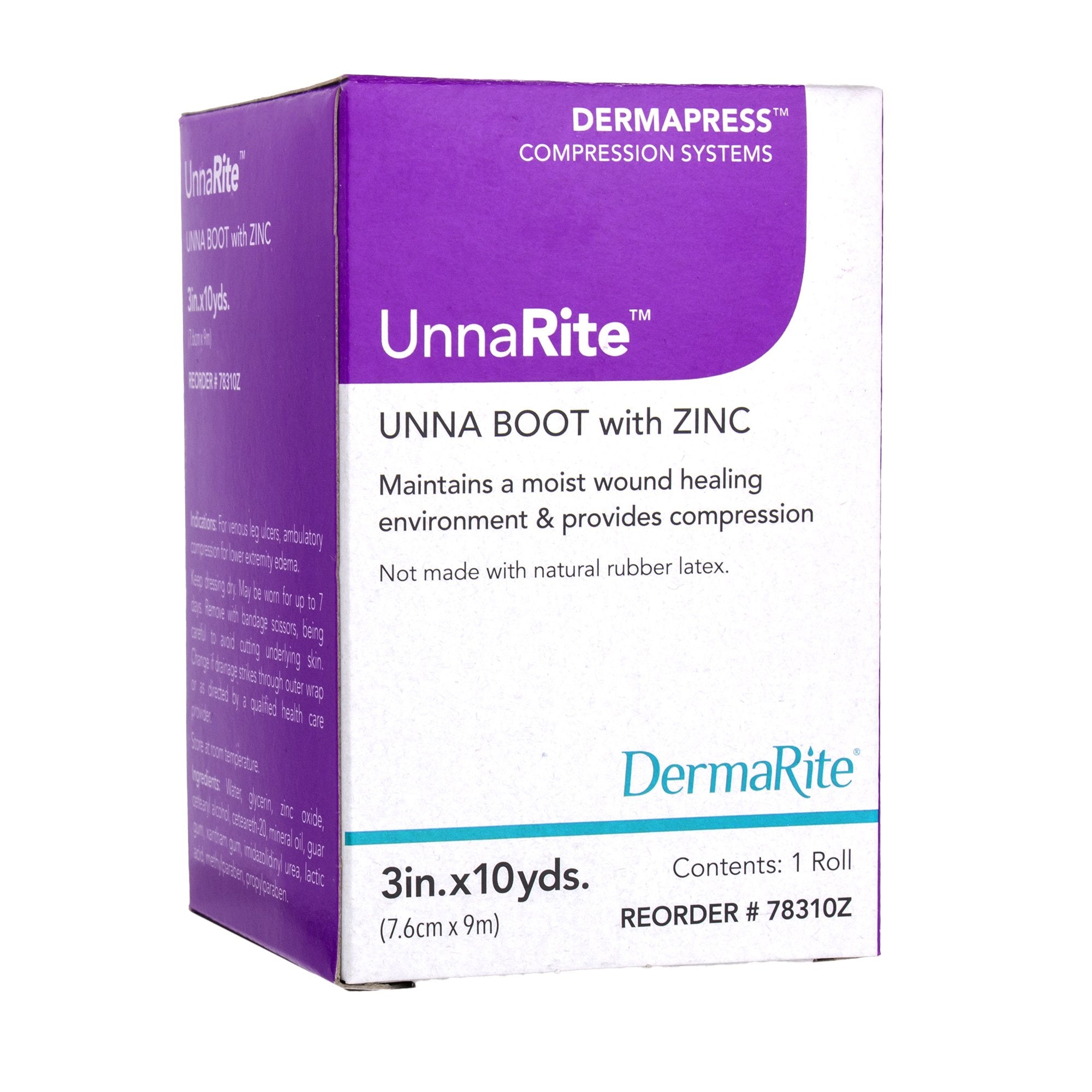 UnnaRite Unna Boot with Zinc Oxide, 3 Inch x 10 Yard 78310Z