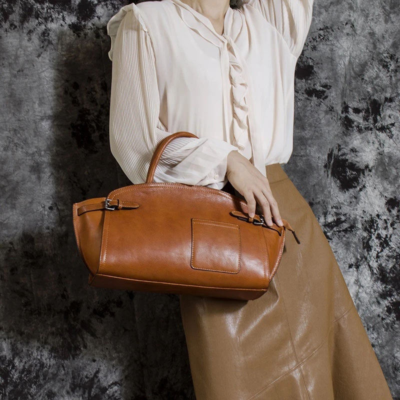 Leather Women's Casual Zip Crossbody Bag