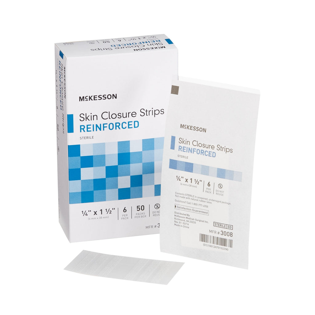 McKesson Skin Closure Reinforced Strip, ¼ X 1½ Inch 3008