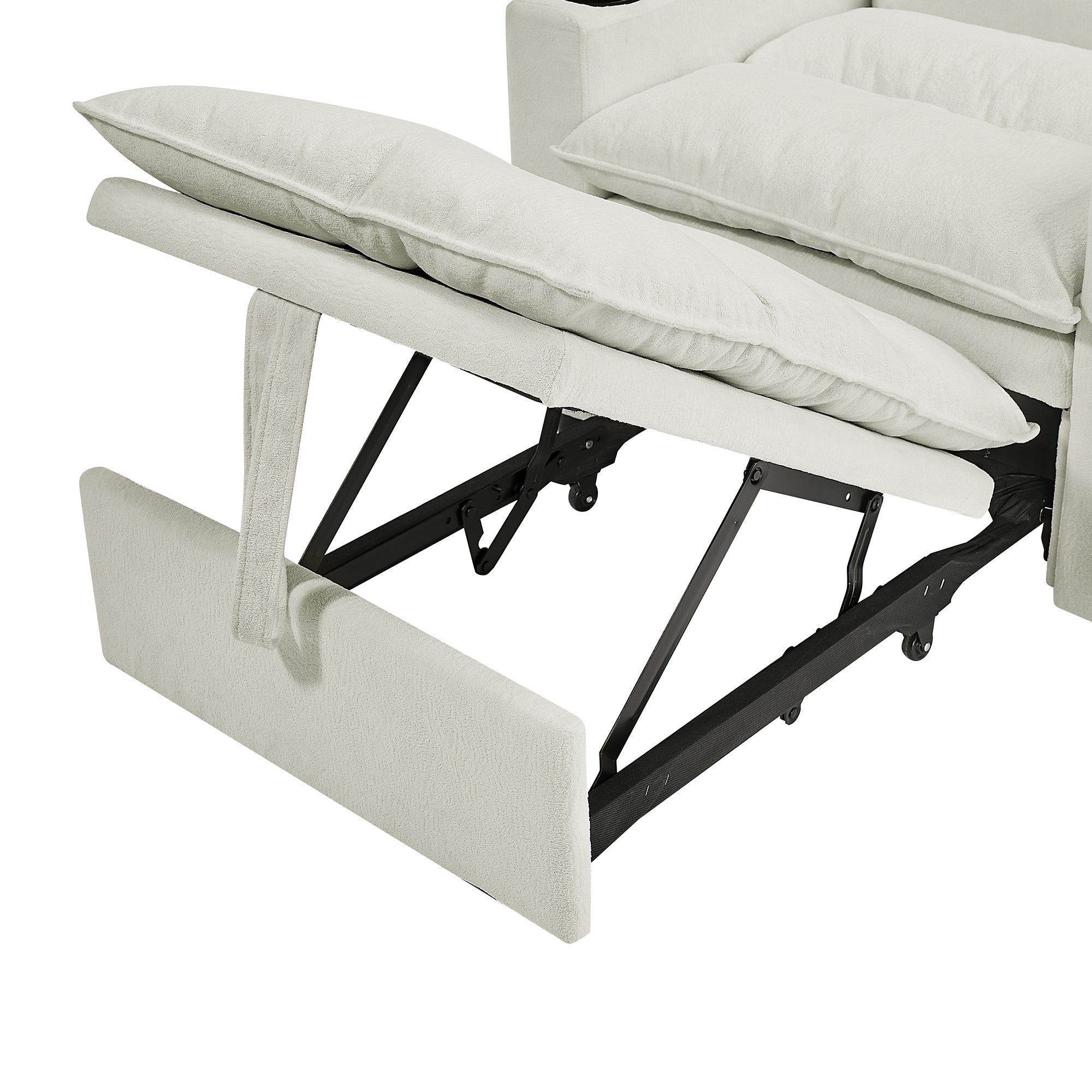 Sleeper Sofa Chair Bed, Convertible Sofa Chair 3-in-1, Adjustable Sleeper Chair Pullout Sofa Bed with Modern Velvet Fabric for Living Room Apartment Small Space, Beige