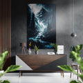Snow Peak Cascade Forest River Brushed Aluminum Dibond Wall Art