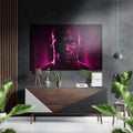Magenta Flame Bold Fighter Face Brushed Aluminum Dibond Wall Art