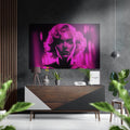 Pink Neon Monochrome Blonde Brushed Aluminum Dibond Wall Art