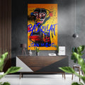 Yellow Skull Face Brushed Aluminum Dibond Wall Art