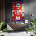 Stacked Tomato Soup Cans Pop Art Brushed Aluminum Dibond Wall Art