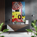 Kandinsky Red Spiral Scribble Brushed Aluminum Dibond Wall Art