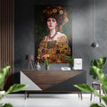 Klimt Floral Crown Woman Portrait Brushed Aluminum Dibond Wall Art