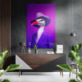 Purple Suited Goose With Wide Brim Hat Brushed Aluminum Dibond Wall Art