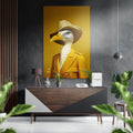 Mustard Yellow Trench Coat Goose Brushed Aluminum Dibond Wall Art
