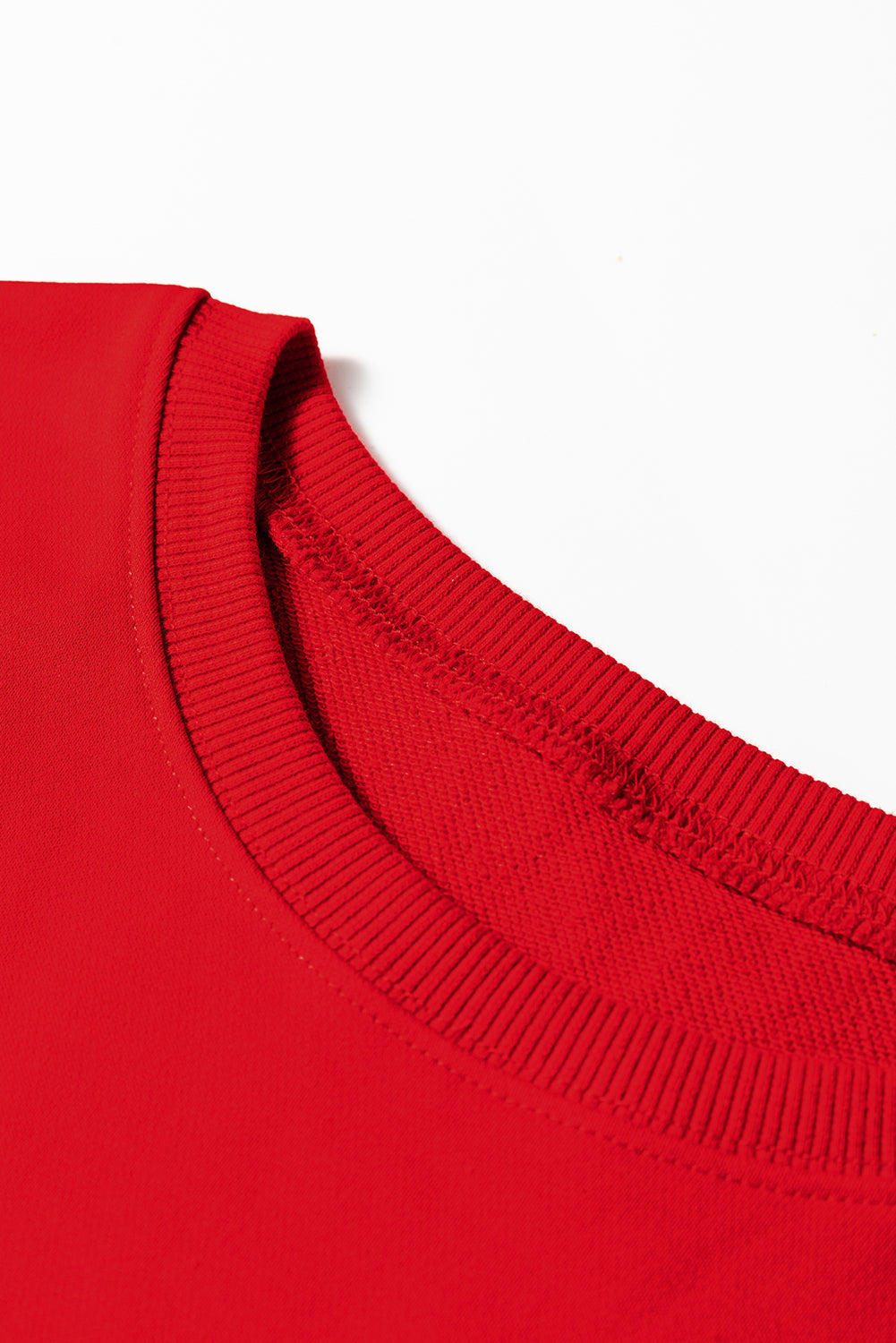 Fiery Red Varsity Contrast Banded Sleeve Shift Sweatshirt Dress