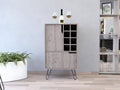 Sheffield L Bar C, Two Cabinet, Hairpin Legs, Eight Cubbies For liquor