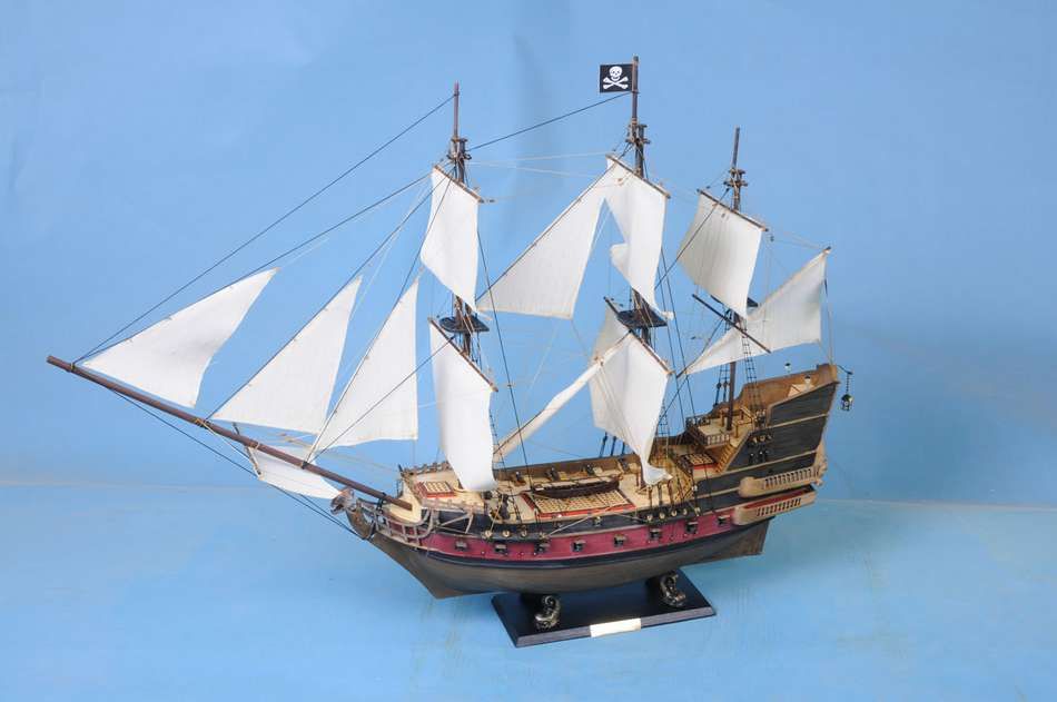 Captain Kidd's Adventure Galley Limited Model Pirate Ship 36"" - White Sails