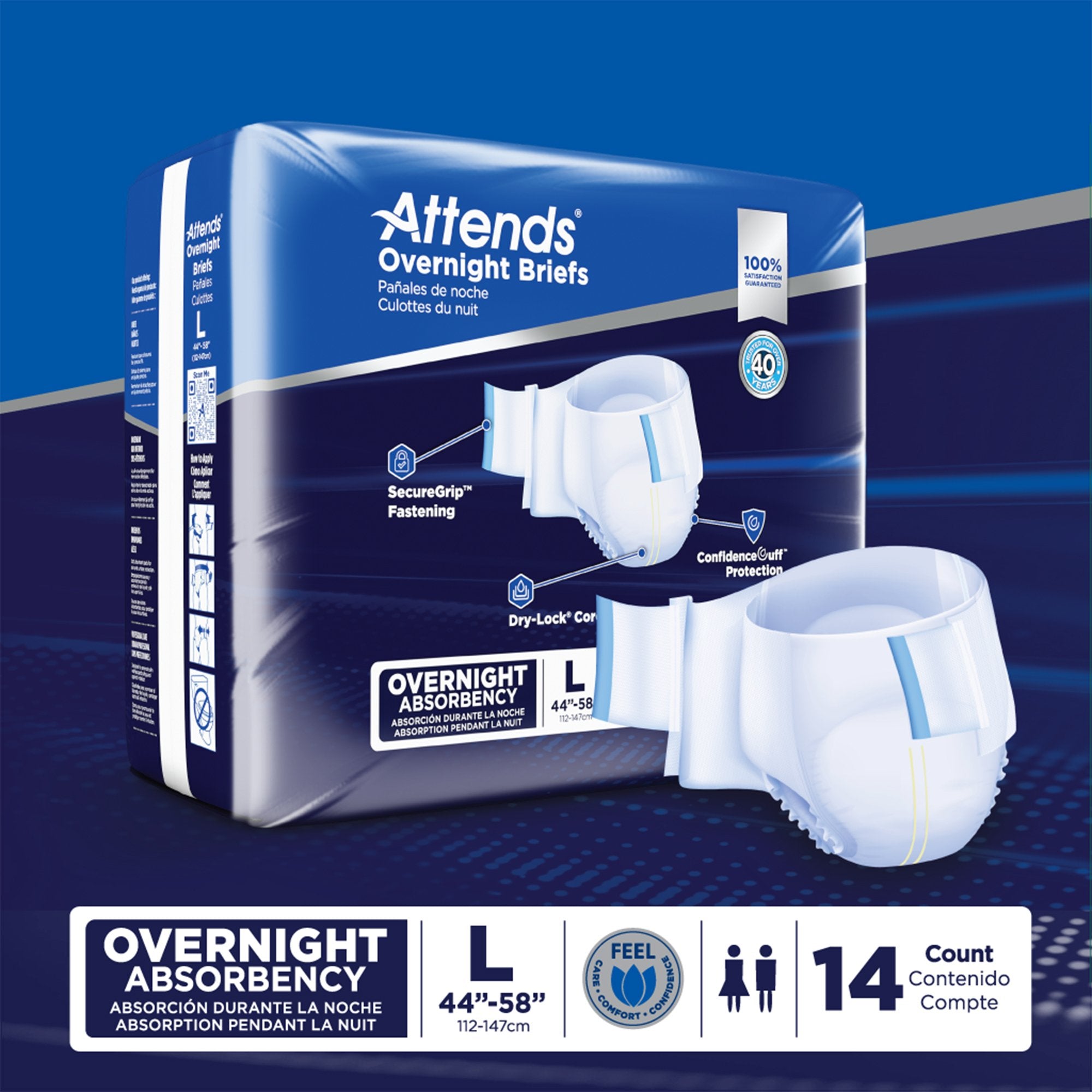 Attends® Briefs with Overnight Protection, Large DDEW30