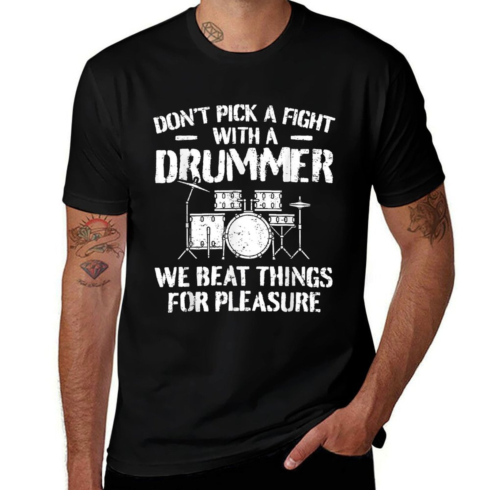 Funny Drummer Drumming Drums Percussionist I Beating Things  Versatile T-Shirt
