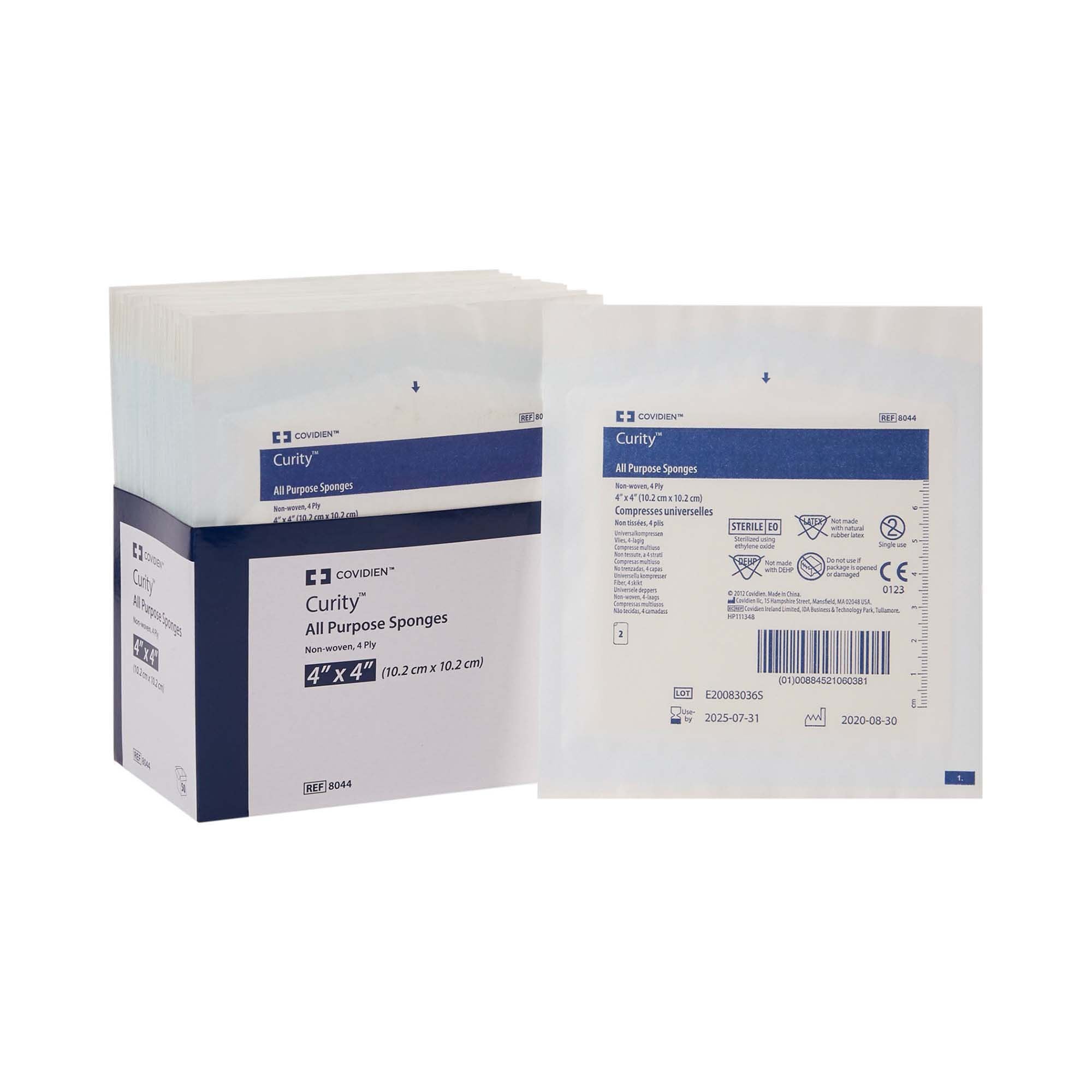 Curity™ Sterile Nonwoven Sponge, 4 x 4 Inch, 4-Ply 8044--