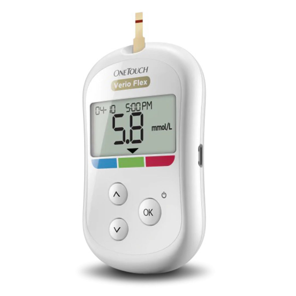 Blood Glucose Meter OneTouch Verio Flex® 5 Second Results Stores up to 500 Results No Coding Required 024044