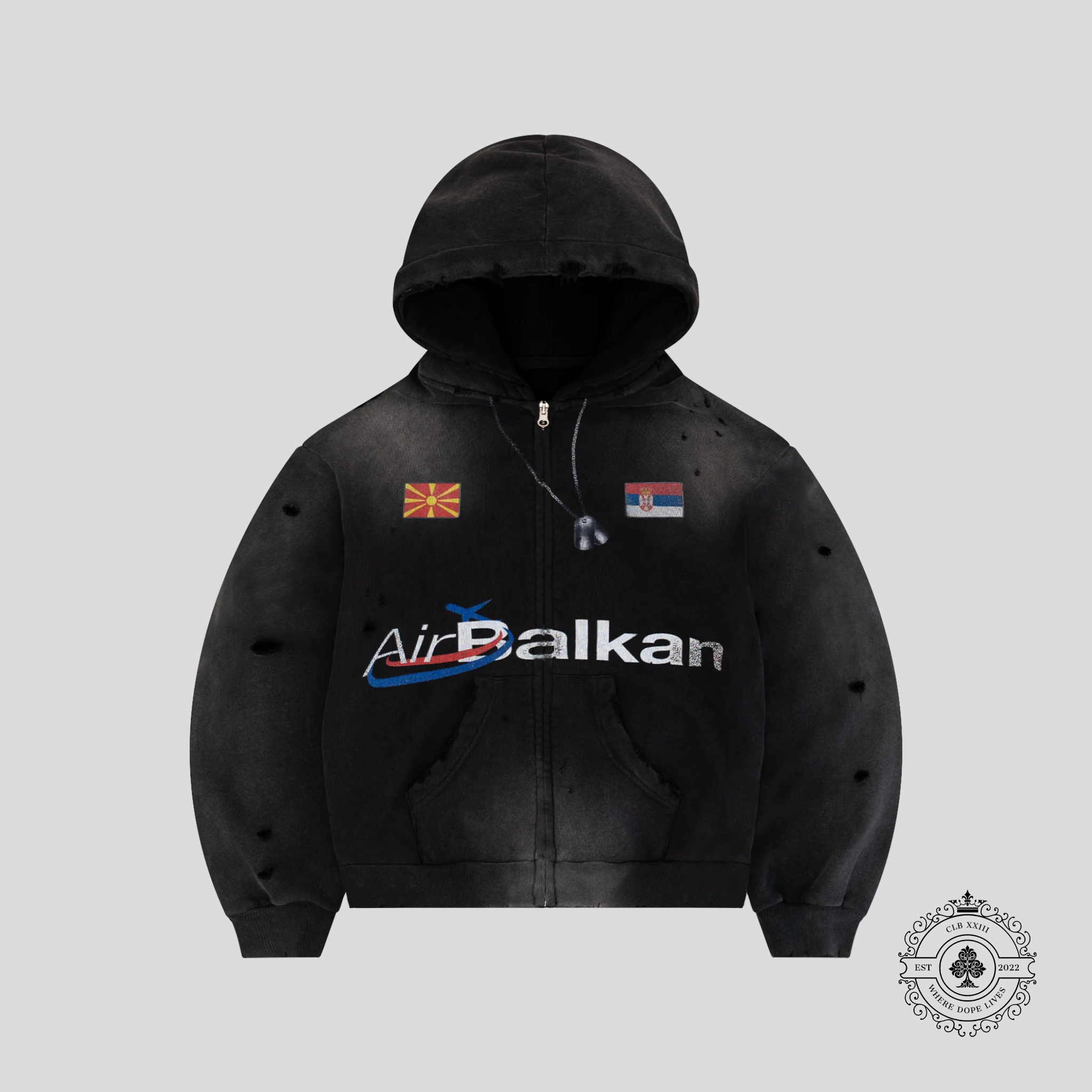Bravest Studios Balkan Zip Hoodie in Vintage Black