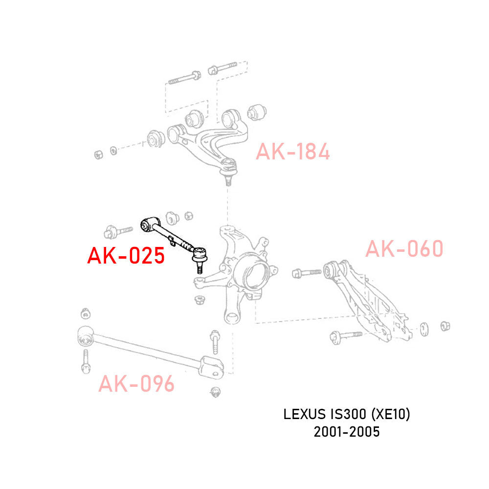 Godspeed Lexus IS300 (XE10) 2001-05 Adjustable Rear Toe Arms With Ball Joints