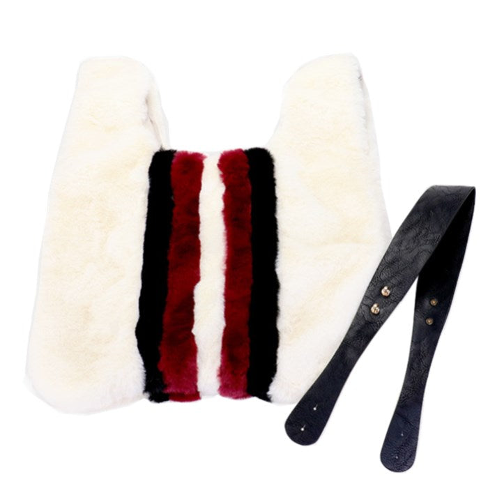 Amalia Colorblock Fluffy Faux Fur Slouchy Tote Bag Handbag