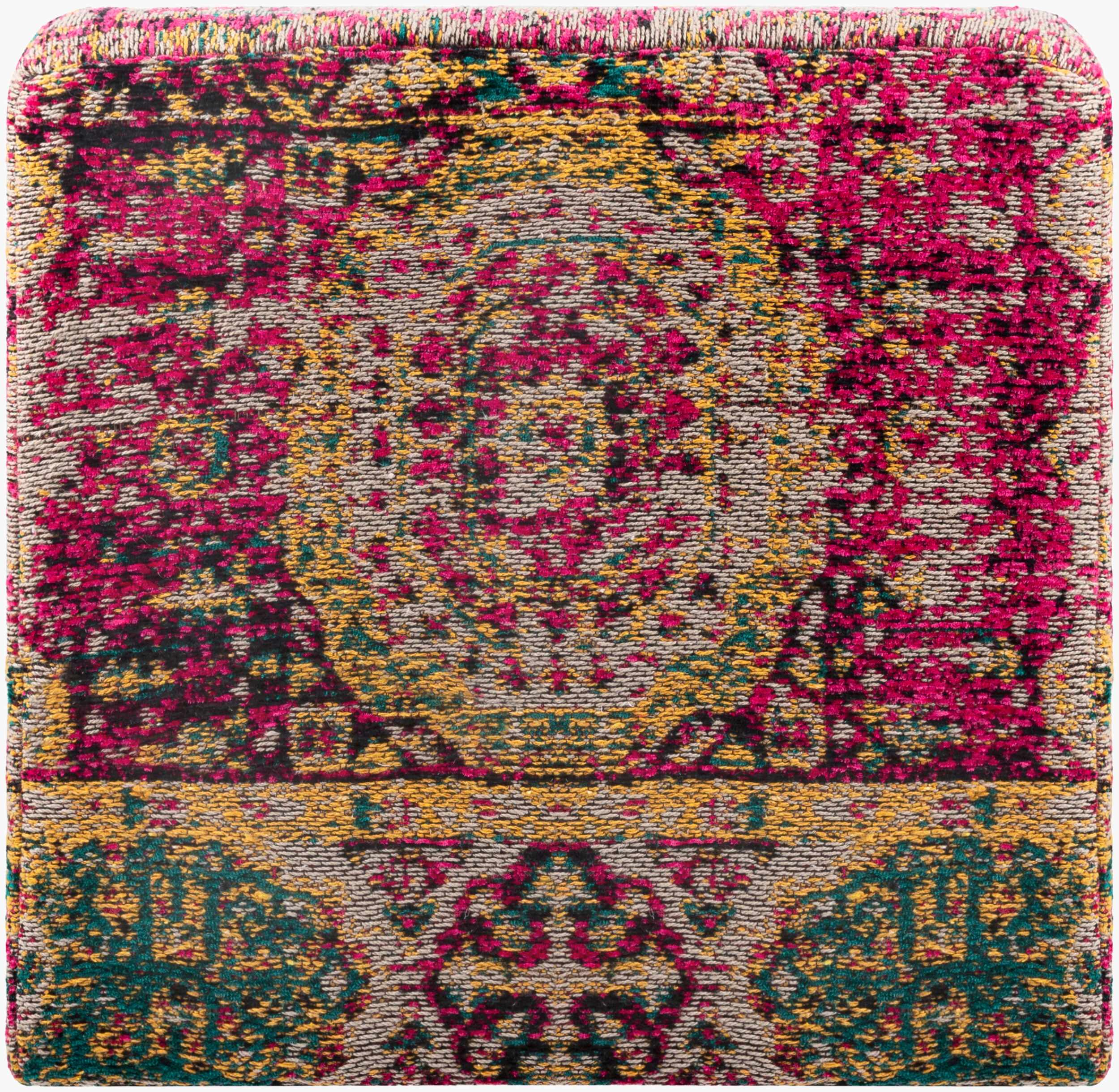 Gretna Magenta Ottoman Pouf
