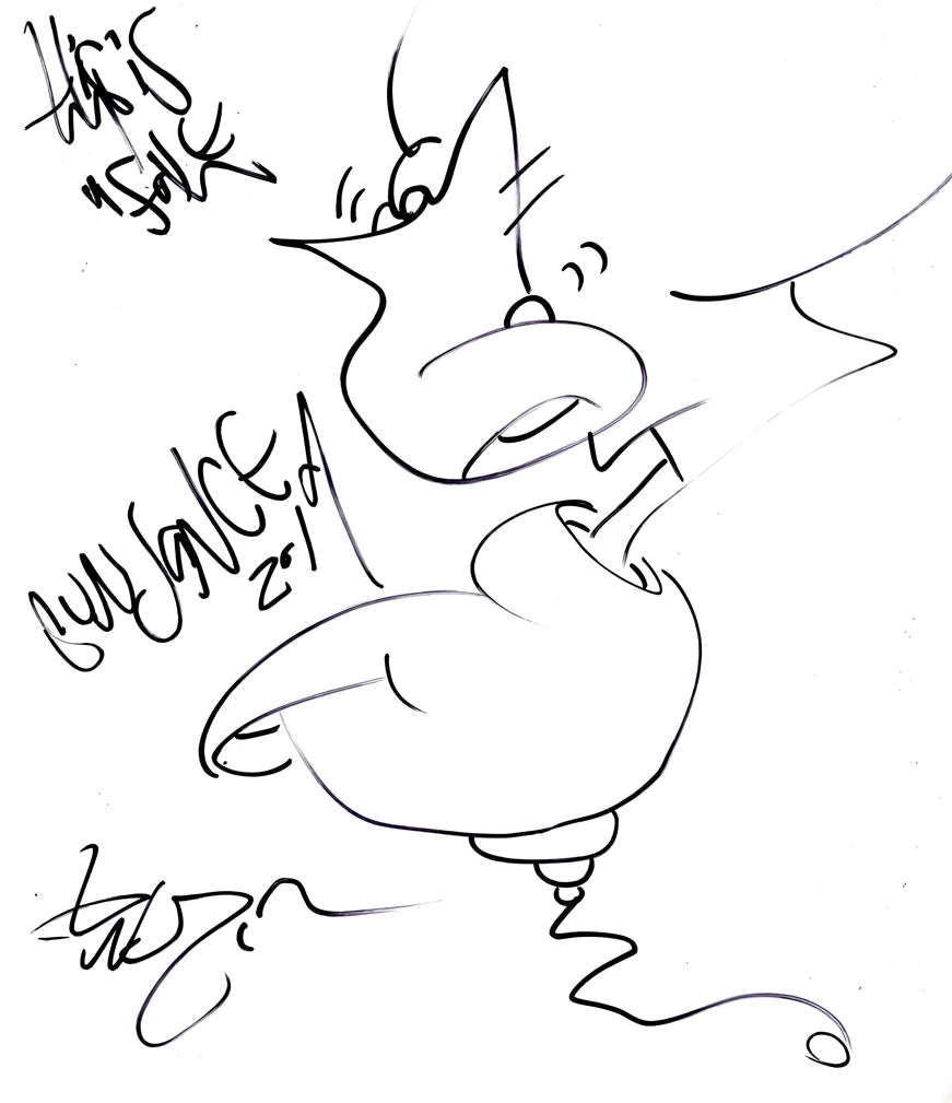 Andre Hyland Signed 8.5x11 Sketch