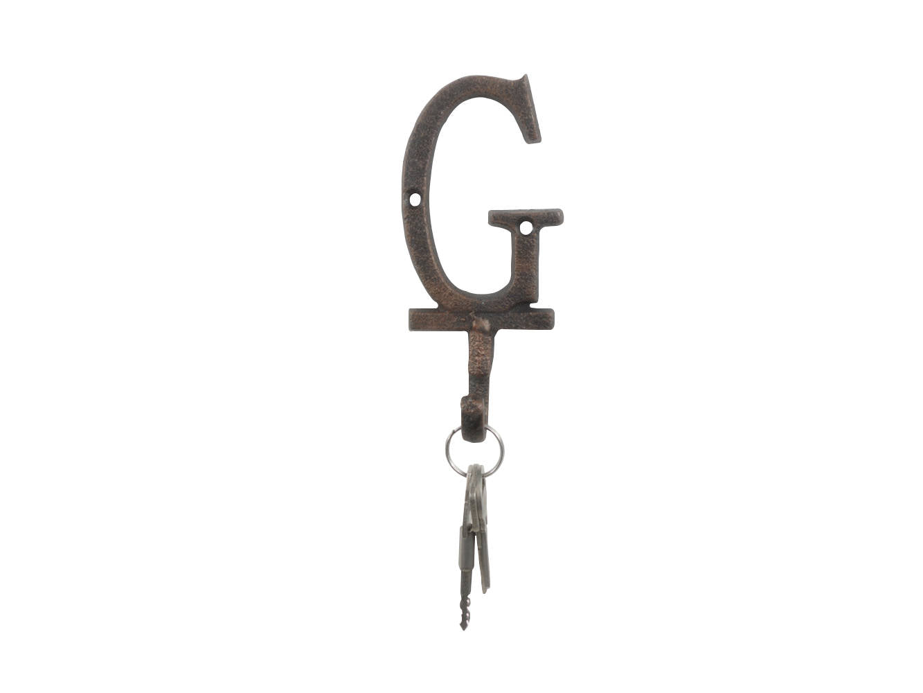 Rustic Copper Cast Iron Letter G Alphabet Wall Hook 6""