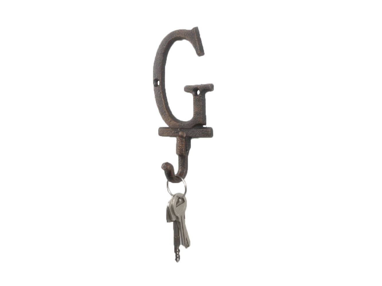 Rustic Copper Cast Iron Letter G Alphabet Wall Hook 6""