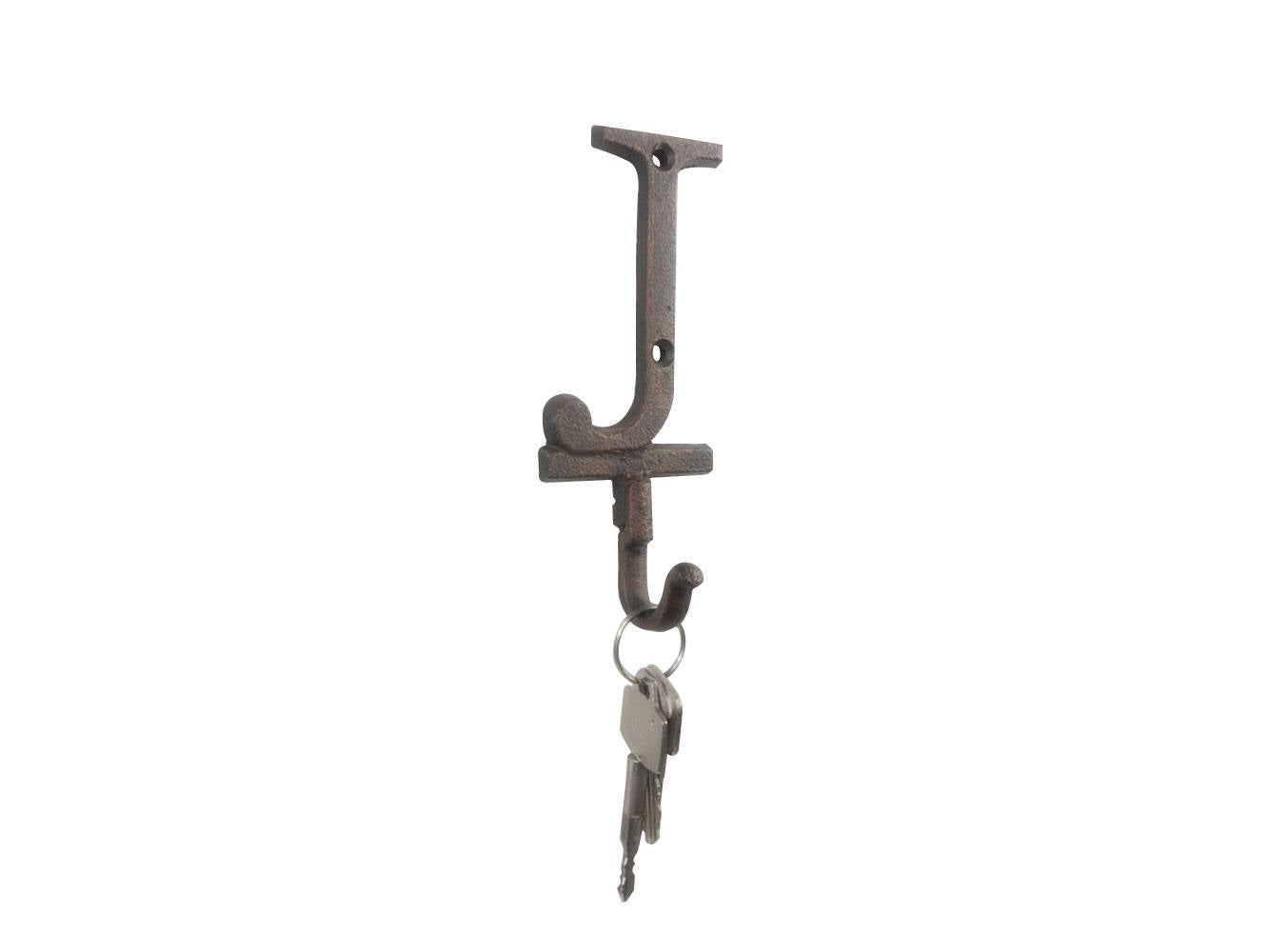 Rustic Copper Cast Iron Letter J Alphabet Wall Hook 6""