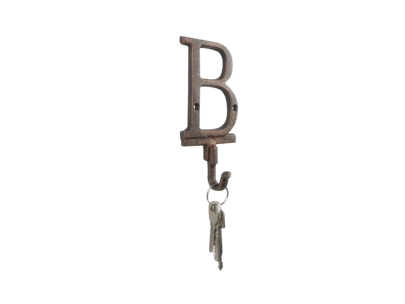 Rustic Copper Cast Iron Letter B Alphabet Wall Hook 6""