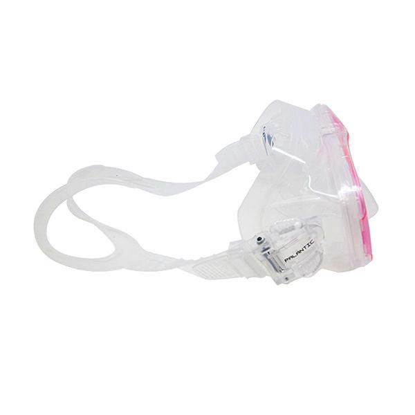 Palantic M36 Translucent Pink/Clear Silicone RX Farsighted Gauge Reader Lenses Dive/Snorkeling Mask