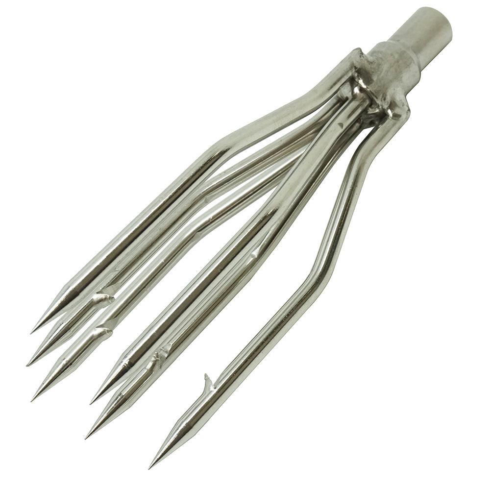 Spearfishing Lionfish 4.5" 6mm Pole Spear Tip 6 Prong Head Paralyzer w/ Barbs