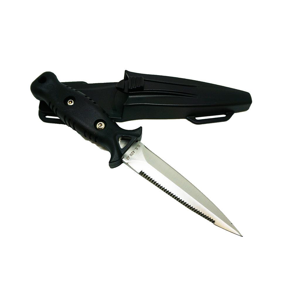 Scuba Choice Spearfishing 8.5" Low Volume Point-Tip Sharp Dive Knife w/ Straps
