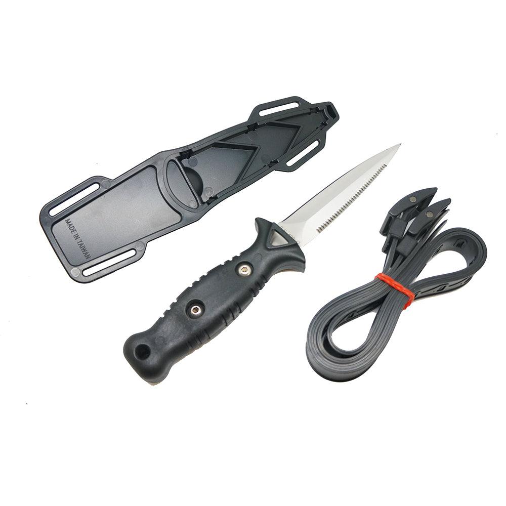 Scuba Choice Spearfishing 8.5" Low Volume Point-Tip Sharp Dive Knife w/ Straps