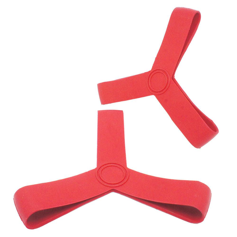 Scuba Diving Snorkeling RED Rubber Fin Keeper/ Gripper Strap Set - Pair