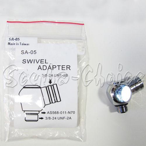 Scuba Diving 360 Degree Hose Swivel Adapter AS568-011-N70 | 3/8-24 UNF-2B UNF-2A